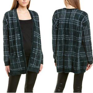 1. State Windowpane Forest Green Cardigan